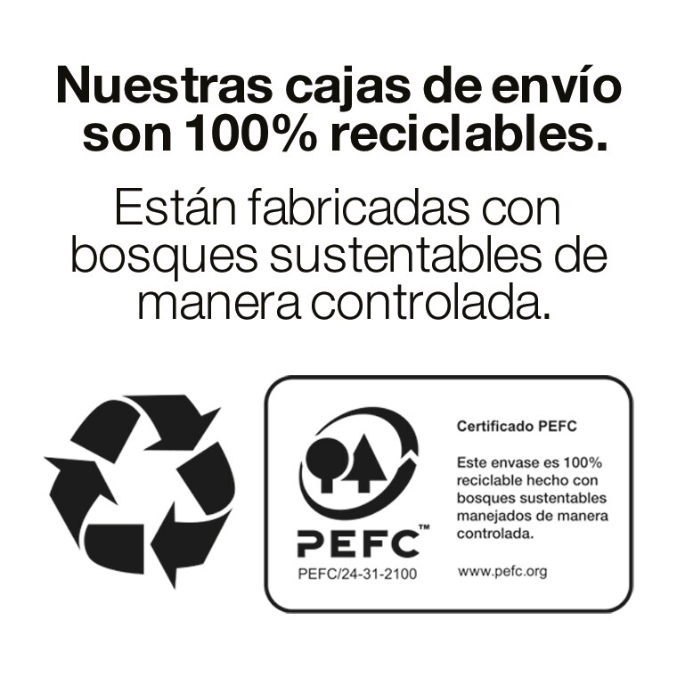 Cajas de envio 100% reciclables.