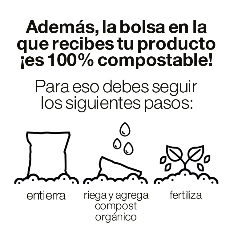 Bolsa 100% compostables.