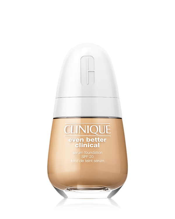 Base de Maquillaje Even Better Clinical Serum Foundation SPF 20, Nuestro primer maquillaje clínico con la tecnología de 3 sueros. Esta fórmula sin aceites incluye ácido hialurónico, ácido salicílico, y vitamina C + UP302 para que tu piel se vea mejor que nunca.