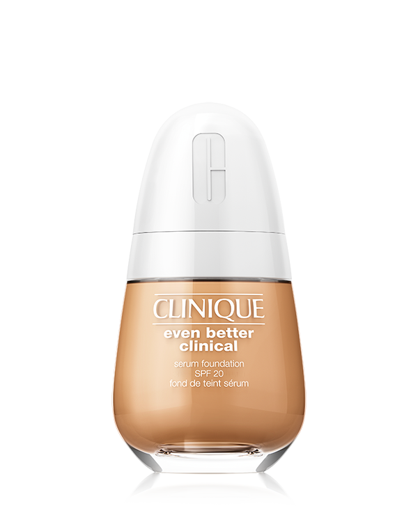 Base de Maquillaje Even Better Clinical Serum Foundation SPF 20, Nuestro primer maquillaje clínico con la tecnología de 3 sueros. Esta fórmula sin aceites incluye ácido hialurónico, ácido salicílico, y vitamina C + UP302 para que tu piel se vea mejor que nunca.