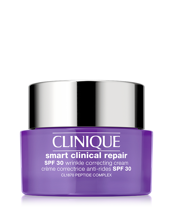 Clinique Smart Clinical Repair™ SPF 30 Wrinkle Correcting Cream, NUEVO humectante dermo-activo, que repara visiblemente las arrugas, protege con SPF y ayuda a prevenir daños futuros.