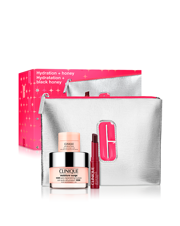 Set Moisture Surge: Hidratación Avanzada, Un set hidratante intensivo que ayuda a restaurar la humedad de la piel, mejorar su luminosidad y mantenerla equilibrada y fresca.